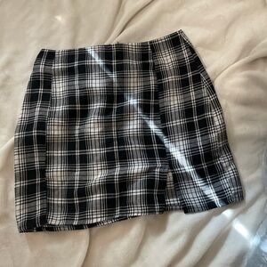Plaid Black and White Women's Skirt